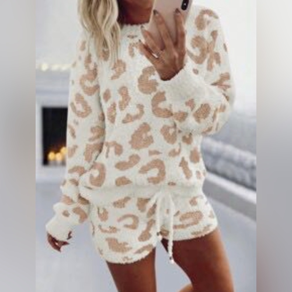 Leopard Sweater & Short Set